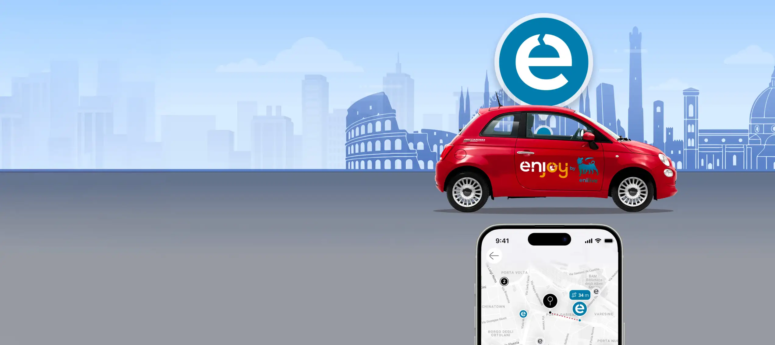 App Enjoy macchina rossa Enilive