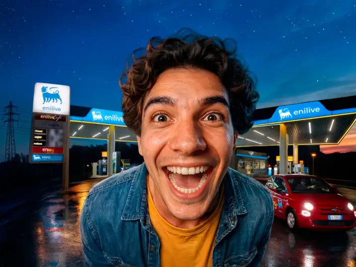  Ragazzo AI in Enilive station di notte