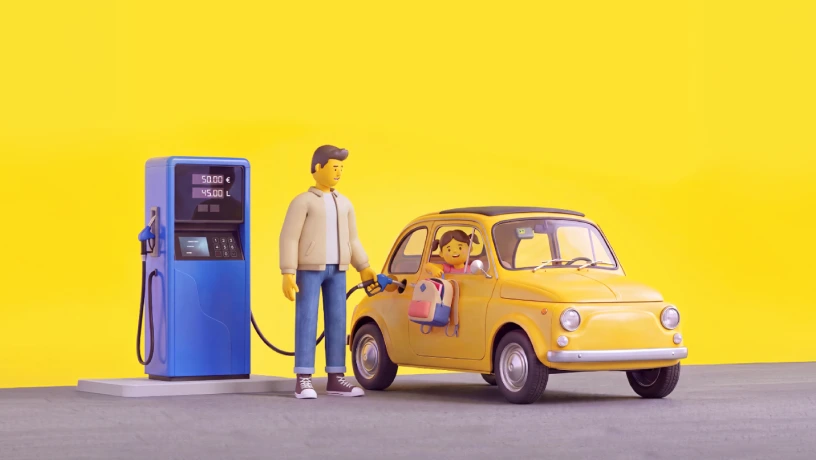 omino che fa rifornimento telepass enilive